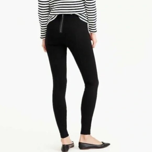 J.Crew High Rise Ponte Leggings with Elastic Waist and Exposed Back Zipper - Picture 15 of 16